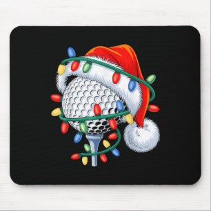 Golf Ball Santa Hat Xmas Funny Christmas Boys Men Mouse Pad