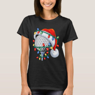 Golf Ball Santa Hat Xmas Funny Christmas Boys Men T-Shirt