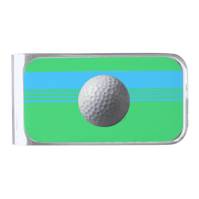 Golf Ball silver money clip (Front)