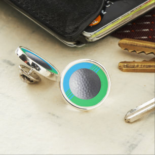 Golf Ball silver plated lapel pin