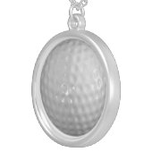 golf ball silver plated necklace (Front Right)