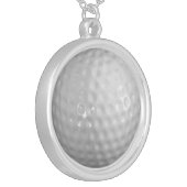 golf ball silver plated necklace (Front Left)