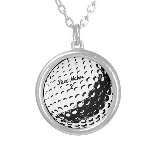 Golf Ball Silver Plated Necklace