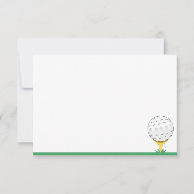 Golf Ball Simple Blank Note Card (Front)