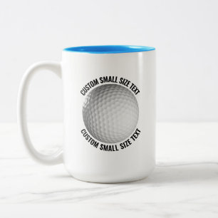 Golf Ball & Small Text LIGHT BLUE 15oz Custom Two-Tone Coffee Mug