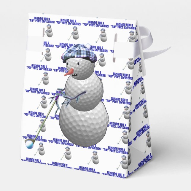 Golf Ball Snowman Christmas Favor Boxes (Back Side)