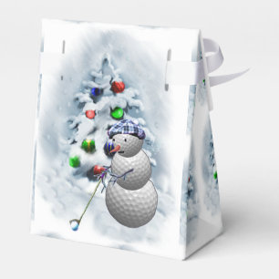 Golf Ball Snowman Christmas Favor Boxes