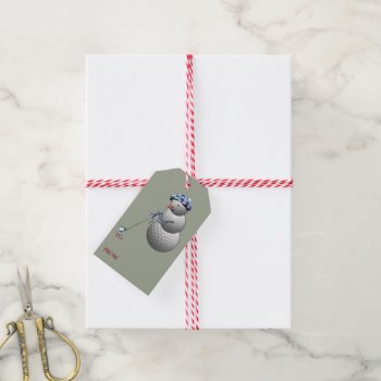 Golf Ball Snowman Christmas Gift Tags by TheSportofIt at Zazzle