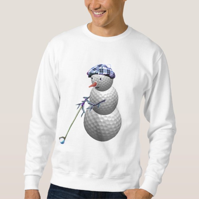 Golf Ball Snowman Christmas Sweatshirt (Front)