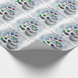 Golf Ball Snowman Christmas Wrapping Paper<br><div class="desc">Sports lovers are going to love these unique designs for the holidays. Our snowmen are decked and ready to play their favorite sport in the snow.</div>