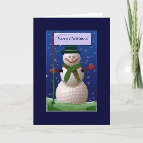 Golf Ball Snowman for the Golf Nut Holiday Card