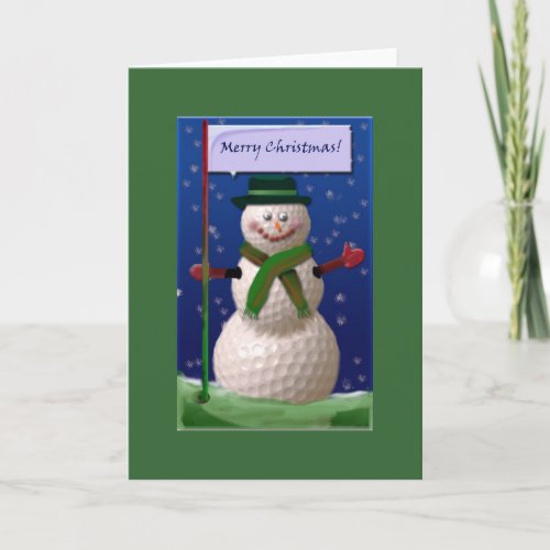 Golf Ball Snowman for the Golf Nut Holiday Card