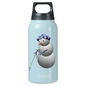 Golf Ball Snowman Insulated Water Bottle by TheSportofIt at Zazzle