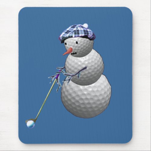 Golf Ball Snowman Mouse Pad