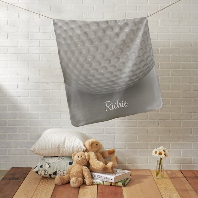 Golf Ball Sport Baby Name Blanket (In Situ)