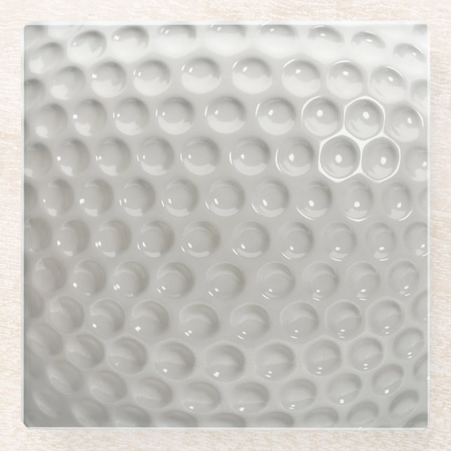 Golf Ball Sport Glass Coaster (Front)