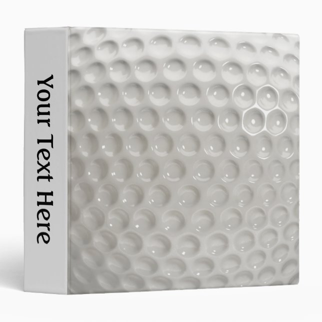 Golf Ball Sport Personal Spine 3 Ring Binder (Front/Spine)