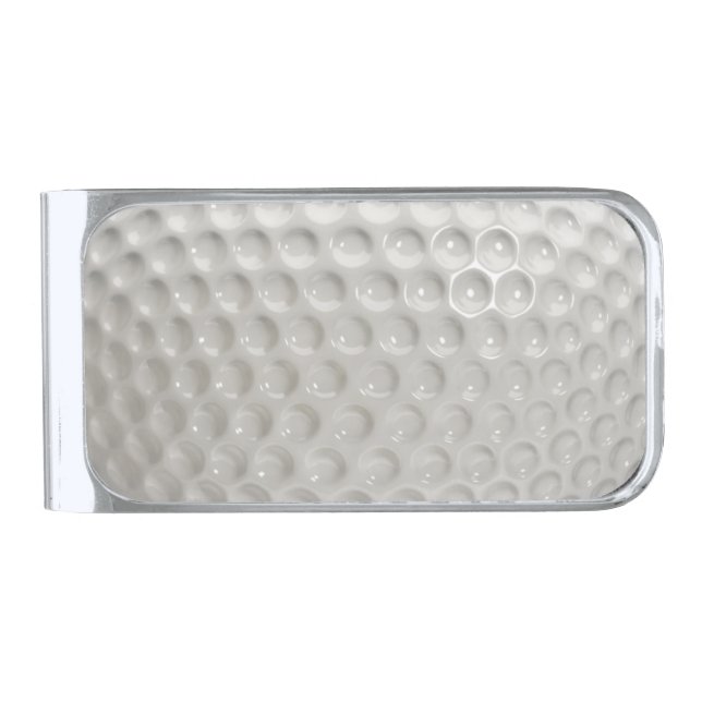 Golf Ball Sport Silver Finish Money Clip (Front)