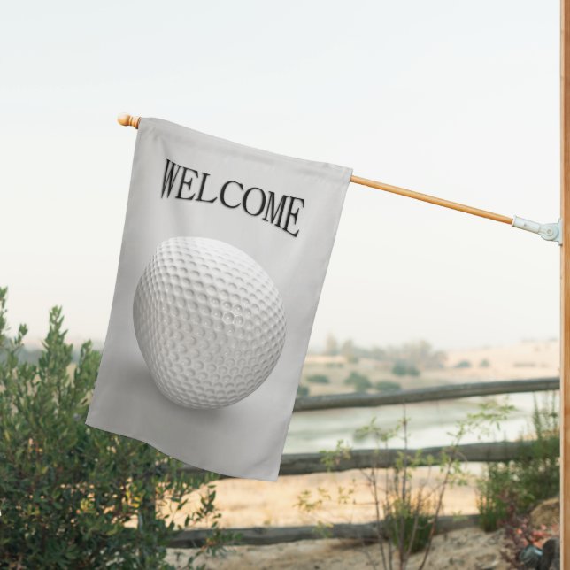 Golf Ball Sport Welcome House Flag (Insitu (Back))