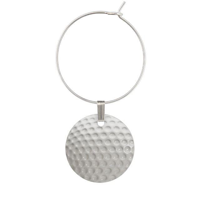 Golf Ball Sport Wine Charm (Front)