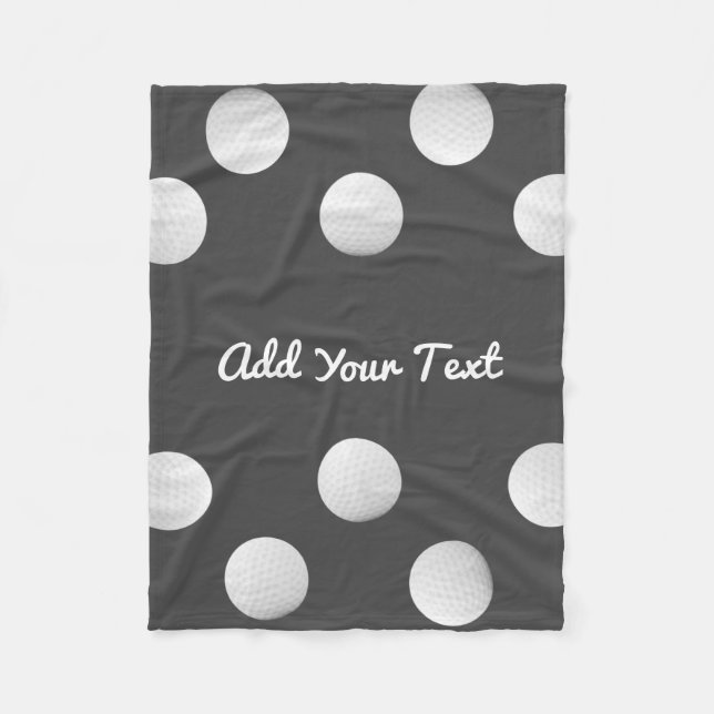  golf ball sports lovers add your name or text    fleece blanket (Front)