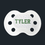 Golf Ball Sports Pacifier<br><div class="desc">Baby Pacifier featuring golf ball design and custom name by WRKDesigns.
Click "customize" to change the color and/or font of the custom name field.</div>