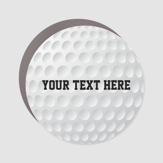 Golf Ball Sports Team Name Monogram Car Magnet (Front)