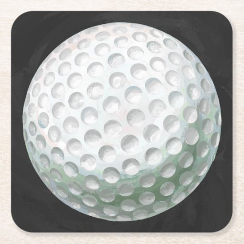 Golf Ball Square Paper Coaster