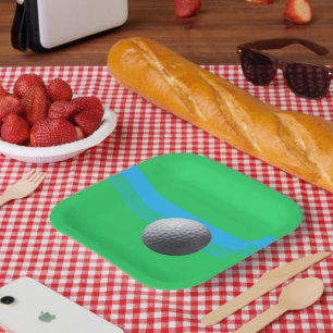Golf Ball square paper plates