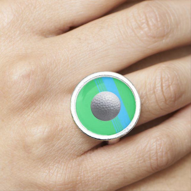 Golf Ball sterling silver ring (In Situ)
