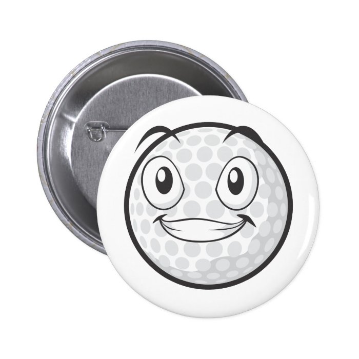 Golf Ball Sticker  Happy Golf Ball Cartoon Sticker Pin