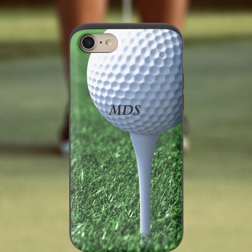 Golf Ball Tee Off Monogram Golfers Teeing Ground iPhone 87 Slider Case