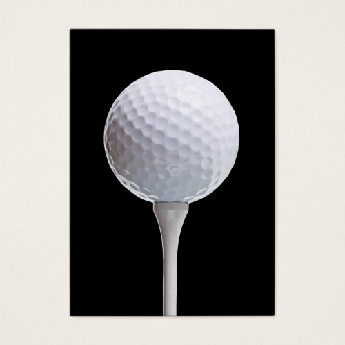Golf Ball &amp; Tee on Black - Customized Template Business Card Template