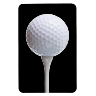 Golf Ball & Tee on Black - Customized Template Magnet