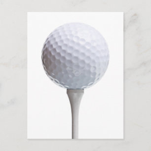 Golf Ball & Tee on White Customized Template Postcard