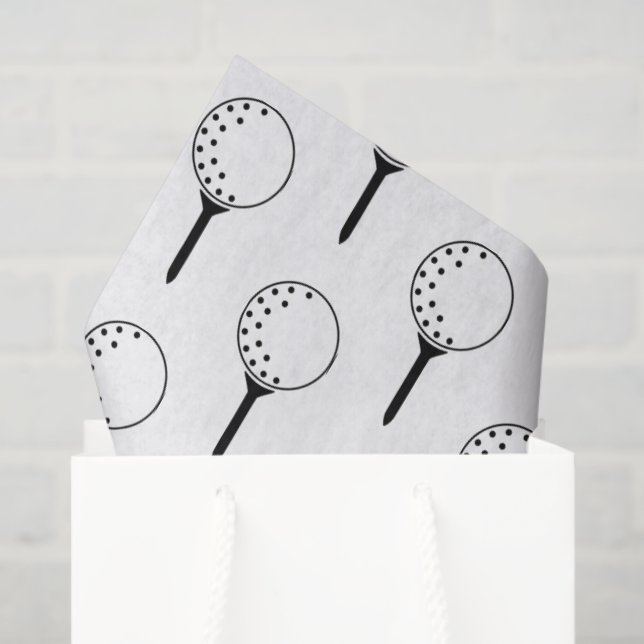 Golf Ball Tee Pattern Classic Timeless Golfing Fun Tissue Paper (Gift Bag)