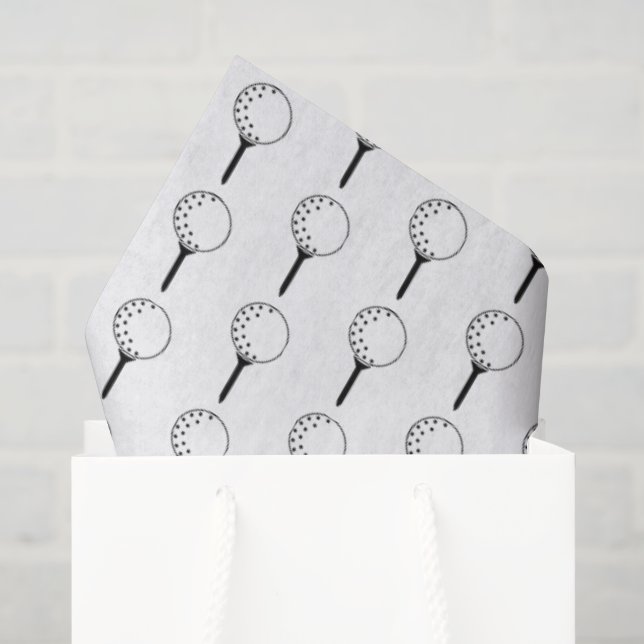 Golf Ball Tee Pattern Classic Timeless Golfing Fun Tissue Paper (Gift Bag)
