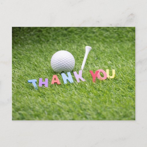 Golf ball  tee thank you Card