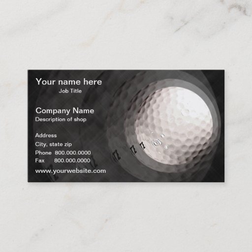 Customizable Golf Ball Template Business Card