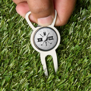 Golf Ball Texture & Club Initial Monogram Divot Tool