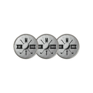 Golf Ball Texture & Club Initial Monogram Marker