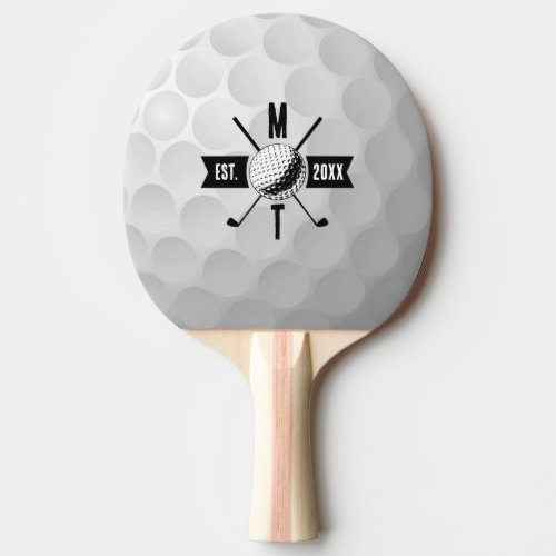 Golf Ball Texture  Club Initial Monogram  Ping Pong Paddle
