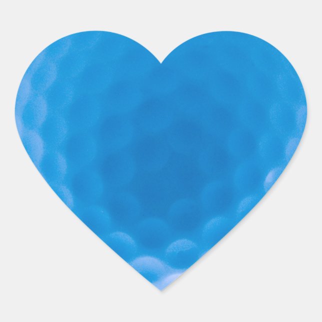 Golf Ball Texture Dimples Arctic Blue Heart Sticker (Front)