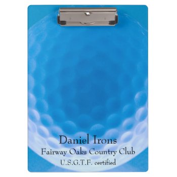 Golf Ball Texture Dimples Arctic Blue_personalized Clipboard by FUNauticals at Zazzle