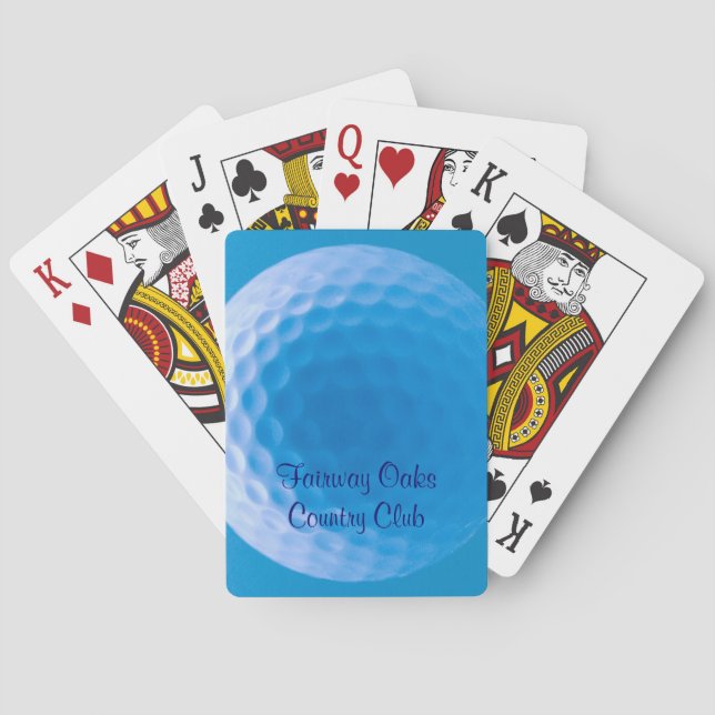 Golf Ball Texture Dimples Arctic Blue personalized Poker Cards (Back)