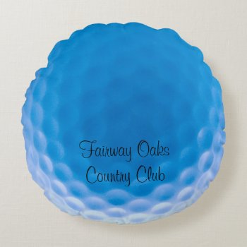 Golf Ball Texture Dimples Arctic Blue_personalized Round Pillow by FUNauticals at Zazzle