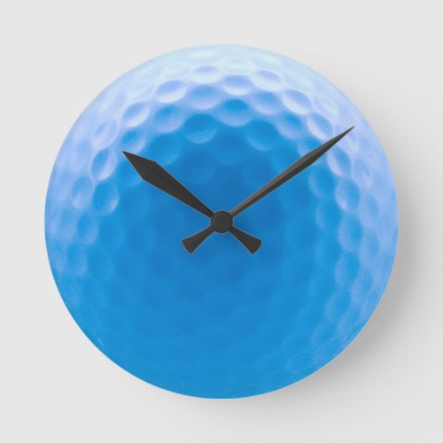 Golf Ball Texture Dimples Arctic Blue Round Clock