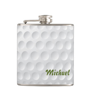 Golf ball texture. Green grass. For golfers. Funny Flask