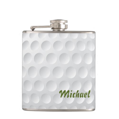 Golf ball texture Green grass For golfers Funny Flask