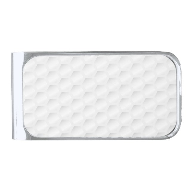 Golf ball texture silver finish money clip (Front)